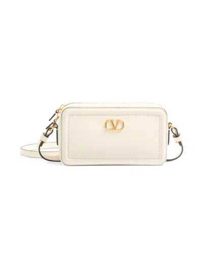 Valentino Garavani Women's Alltime Mini Shoulder Bag In Grainy Calfskin In White