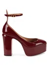 Valentino Garavani Women's Ankle Loop Patent Leather Pumps In Cerise