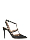 Valentino Studded Strappy Leather Pumps In Black