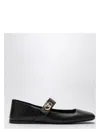 Valentino Vlogo Mary Jane Leather Ballerina Flat In Black