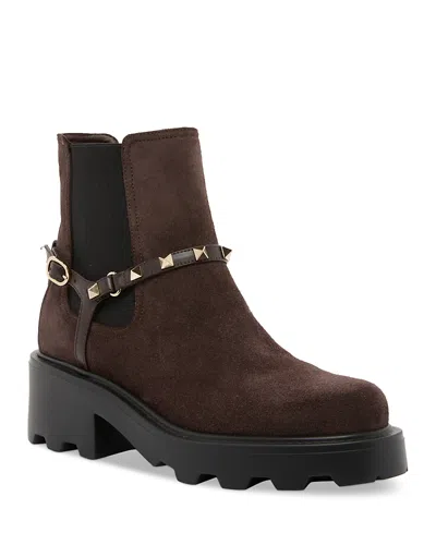 Valentino Garavani Women's Beatle Harness Boots In Brown