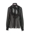 Valentino Women Black Polka Dot Shirt, M Luxury T-shirts For Women Darveys In Black