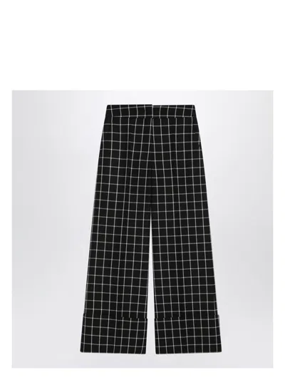 VALENTINO WOMEN'S BLACK/IVORY CHEQUERED TROUSERS | SIZE 38 | 6B3RB65592W