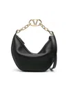 Valentino Garavani Womens Nero Vlogo Small Leather Shoulder Bag In Nero