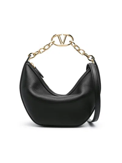 Valentino Garavani Womens Nero Vlogo Small Leather Shoulder Bag In Black