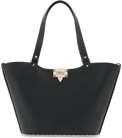 Valentino Garavani Women's Borsa Tote Rockstud Piccola In Black
