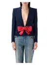 Valentino Tailored Bow-detail Jacket Crafted From Lightweight Viscose In Provence Blue