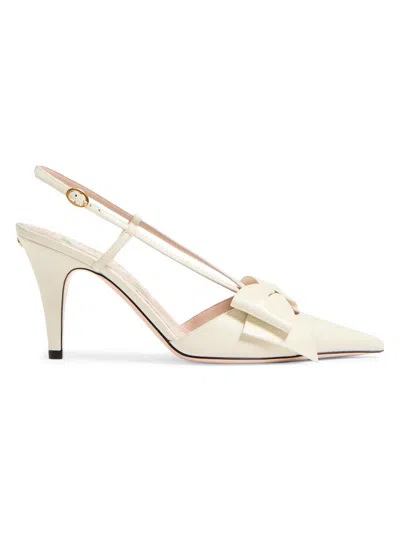 Valentino Garavani Women's Bowow 85mm Slingback Pumps In White
