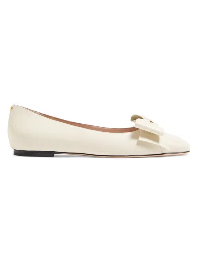 Valentino Garavani Women's Bowow Kidskin Ballerinas In White