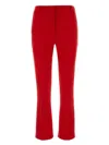 Valentino Garavani Silk Cady Trousers With Tailored Silhouette In Red