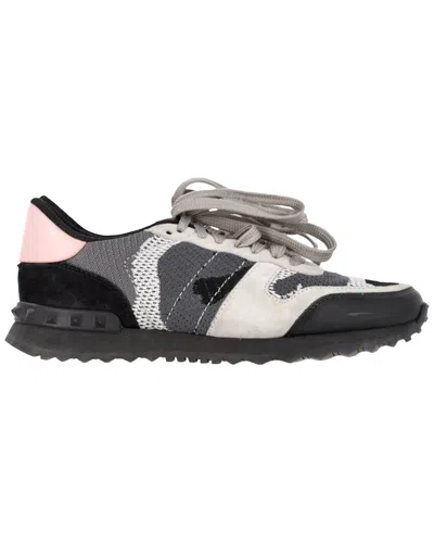 VALENTINO GARAVANI VALENTINO WOMEN'S CALFSKIN LEATHER ROCK RUNNER CAMO SNEAKER (AUTHENTIC PRE-  LOVED)