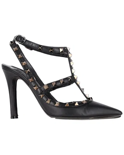 Valentino Garavani Valentino Women's Calfskin Leather Rockstud 100 Caged Pump (authentic Pre-  Loved) In Black