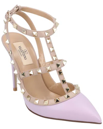Pre-owned Valentino Garavani Valentino Women's Calfskin Leather Rockstud Pump (authentic Pre-loved) In Purple