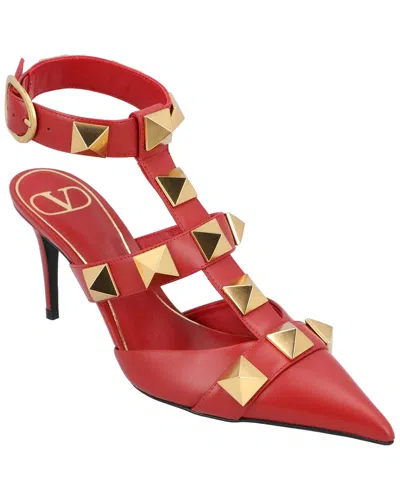 Valentino Garavani Valentino Women's Calfskin Leather Roman Stud Pump In Red