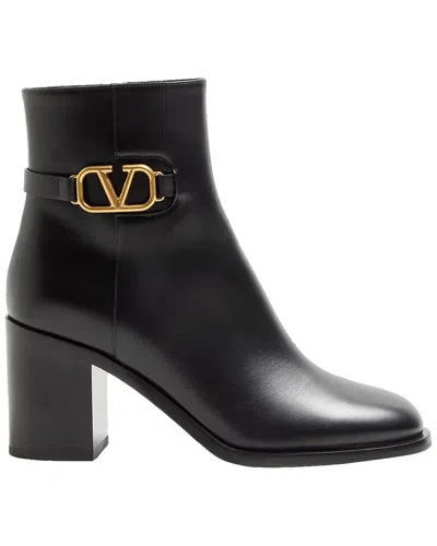 Pre-owned Valentino Garavani Valentino Women's Calfskin Leather V Logo Boot (authentic Pre-loved)