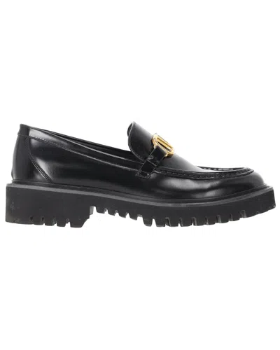 Pre-owned Valentino Garavani Valentino Women's Calfskin Leather Vlogo Signature Loafer (authentic Pre-  Loved)