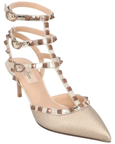 Pre-owned Valentino Garavani Valentino Women's Calfskin Rockstud Slingback Pump (authentic Pre-loved) In Animal Print