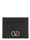 Valentino Garavani Women Signature Vlogo Card Holder In Black