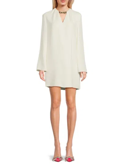 Valentino Women's Chain-detail Silk Minidress In White