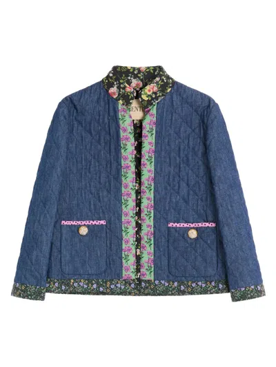 Valentino Women's Chambray Denim Jacket In Blue