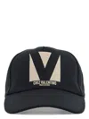 Valentino Garavani Black Baseball Cap With Butter Logo In Adjustable Cotton Women