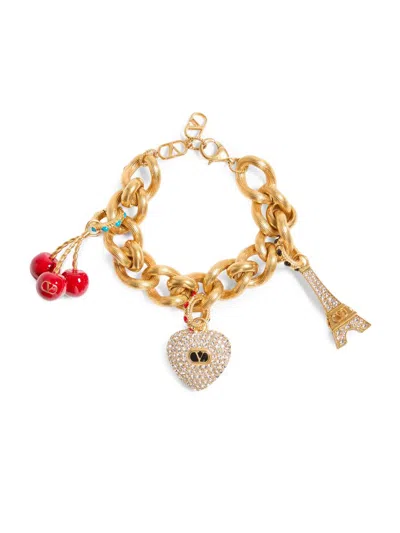 Valentino Garavani Women's Chez Valentino Bracelet In Metal, Enamel And Swarovski Crystals In Gold