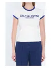 Valentino Womens Regular-fit Brand-print Cotton-jersey T-shirt Avorio Blu Elettrico In Ivory