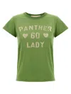 Valentino Cotton Jersey T Shirt Crew Neck Print In Green