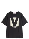 Valentino Cotton Crew Neck T-shirt Drop Shoulder In Black