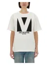 Valentino Crewneck Graphic Print Ribbed Short-sleeve Cotton Jersey