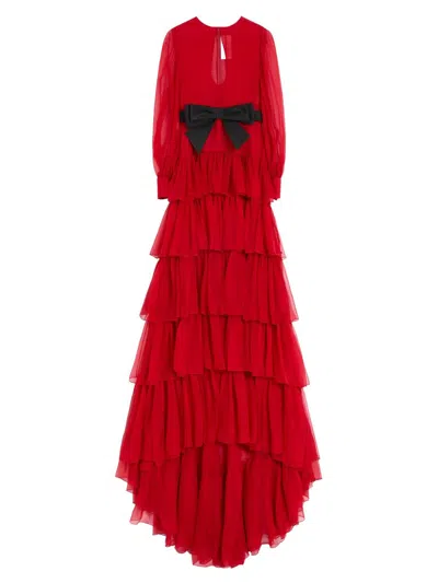 Valentino Chiffon Long Dress Woman Paris 38