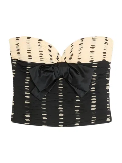 VALENTINO WOMEN'S CHIFFON TOP WITH PLUSDEPOIS PRINT