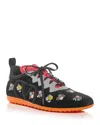 Valentino Garavani Chromathon Multicolour Floral Embroidered Sneakers In Black