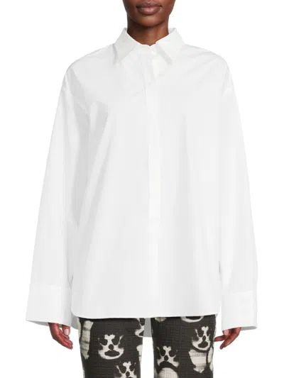 Valentino Women's Classic Cotton Oversized Button-front Shirt In Multi