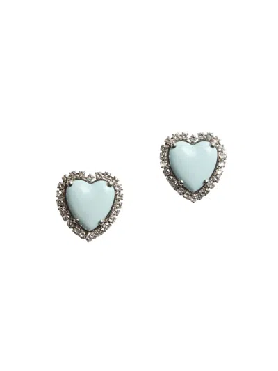 Valentino Garavani Women's Coeur Hyperbole Earrings In Swarovski Crystals In Blue