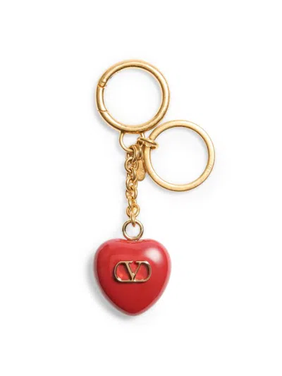 Valentino Garavani Women's Coeur Royal Bag Charm With Key Ring In Metal And Enamel