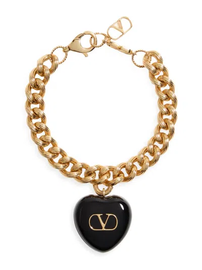Valentino Garavani Women's Coeur Royal Metal And Enamel Bracelet In Black