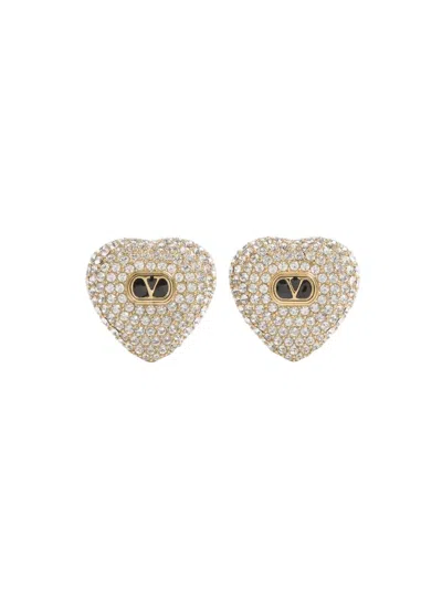 Valentino Garavani Women's Coeur Royal Metal, Enamel And Swarovski Crystal Earrings In Gold