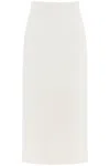 Valentino Garavani Compact Drap Midi Skirt Women In Bianco