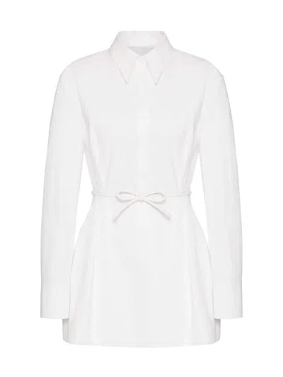 Valentino Women's Compact Popelin Short Dress In White