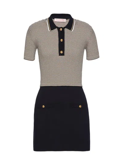 Valentino Striped Polo Mini Dress In Multi