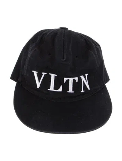 Pre-owned Valentino Garavani Women's Cotton Baseball Hat In Black