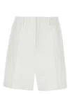Valentino Garavani White Cotton Blend Bermuda Shorts