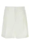 Valentino Garavani White Cotton Blend Bermuda Shorts
