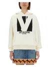 Valentino Ivory Cotton Hoodie With Large Logo
