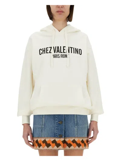 VALENTINO WOMEN'S COTTON HOODIE WITH PRINT