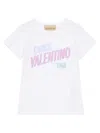 Valentino Womens Bianco Text-print Round-neck Cotton T-shirt In White