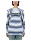 Valentino Long Sleeve Cotton T-shirt With Striped Pattern