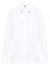 Valentino Tailored White Cotton Shirt With Decorative Buttons In White