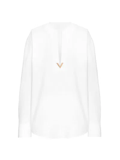Valentino Women's Cotton Poplin Top In White
